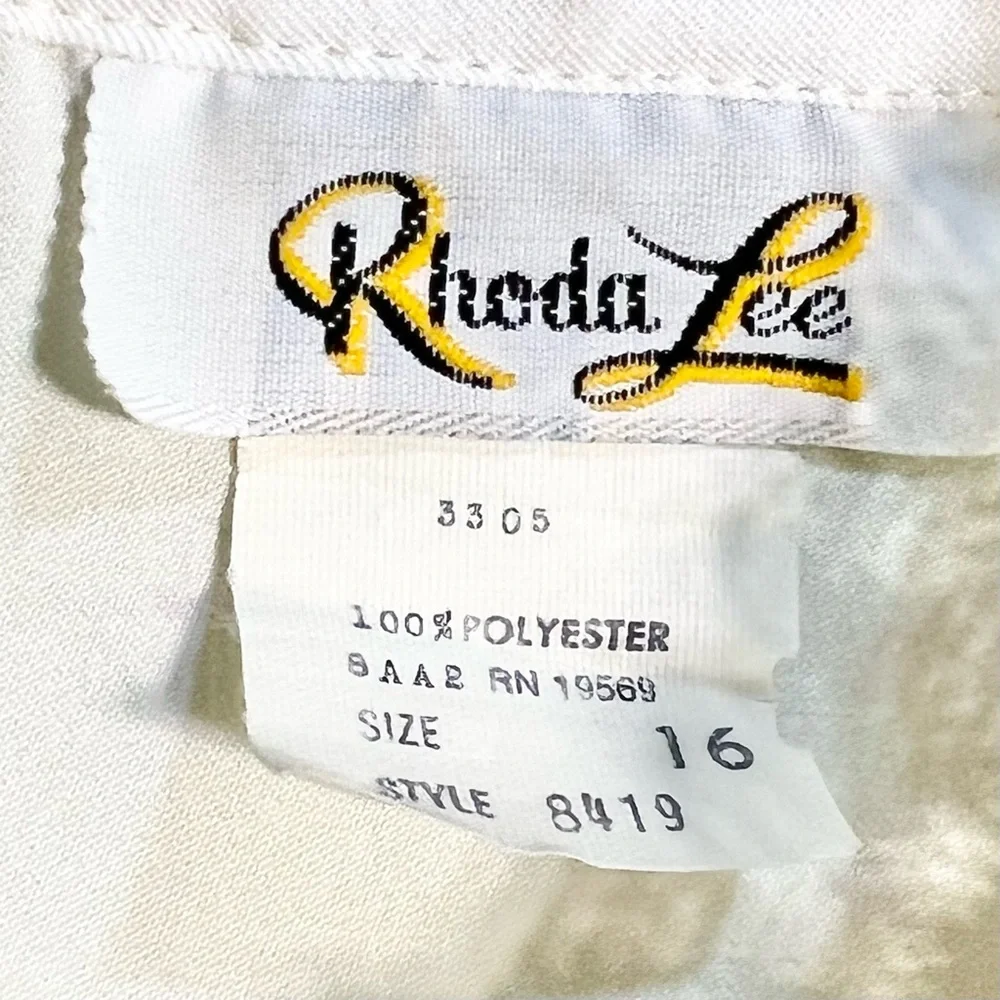 VINTAGE lace ruffle fancy blouse button down Victorian high neck ribbon bow 80s - Picture 10 of 14